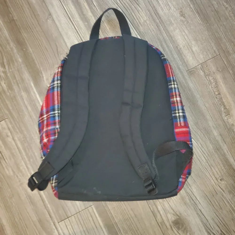 Justice Love Red Plaid Glitz Backpack